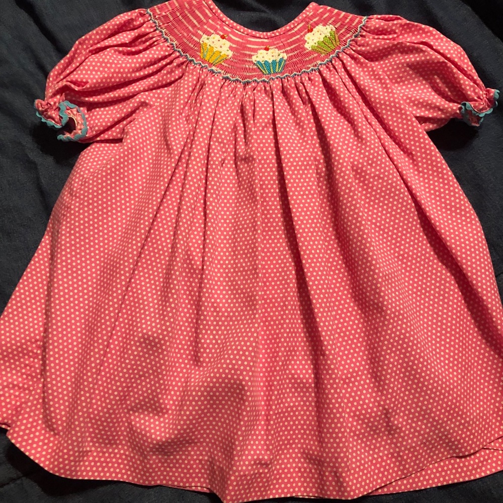Smocked cupcake shirt & matching ruffled bottoms